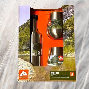 Ozark Trail Wine Set 3-Piece With 25.5oz Bottle & 14oz Tumblers Stainless Steel